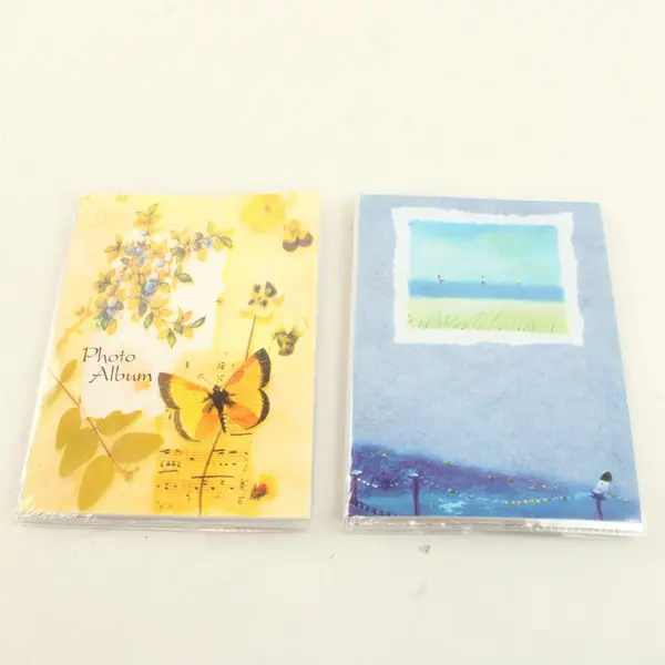 Lot of 4 Used Plastic 4x6 Photo Albums Yellow Butterfly & Blue Scenic