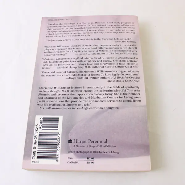 A Return to Love: Reflections on the Principles of... Marianne Williamson 1993 