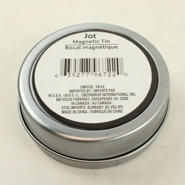 Set of 4 Jot Silver Magnetic Tins w/ Clear Tops 3.5"