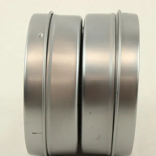 Set of 4 Jot Silver Magnetic Tins w/ Clear Tops 3.5"