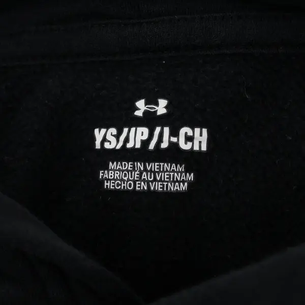 Under Armour Boys Pullover Hoodie Black Green Size YS Cotton Polyester 