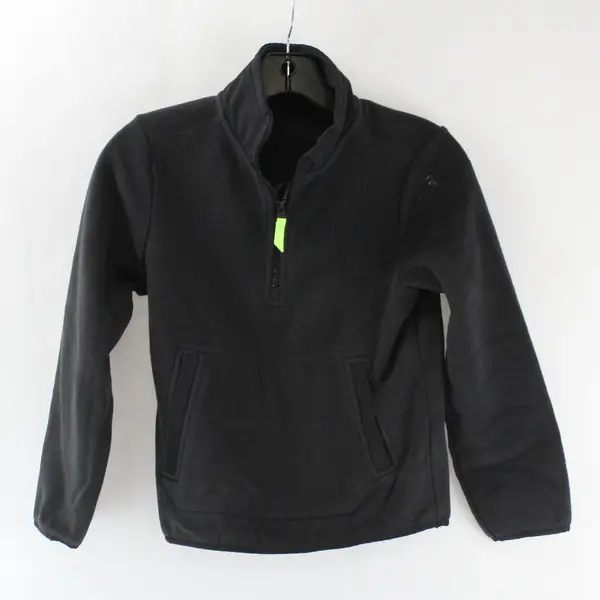 Athletic Works Black Boys M(8) Fleece Quarter Zip Pullover Kangaroo Pocket