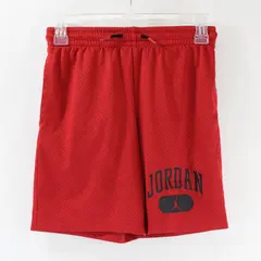 Jordan Boys Large 10-12 Yrs Gym Red Mesh Athletic Basketball Shorts 