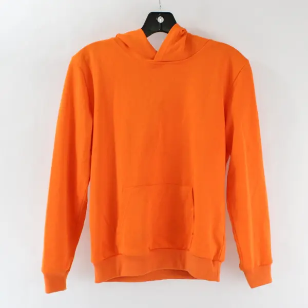 Unbranded Kids Classic Bright Orange Full Soft Hoodie Kangaroo Pocket 10-12Y