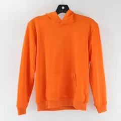 Unbranded Kids Classic Bright Orange Full Soft Hoodie Kangaroo Pocket 10-12Y