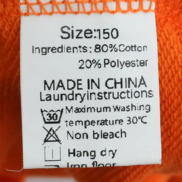 Unbranded Kids Classic Bright Orange Full Soft Hoodie Kangaroo Pocket 10-12Y