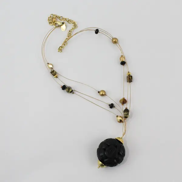 Chico's Gold-Tone Boho Beaded Station Necklace 19"