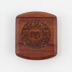 Engraved Sun Secret Wood Box Heart Back 2in Small Decorative Keepsake