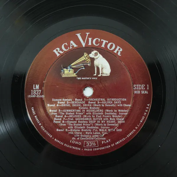 Mario Lanza Sings Student Prince & Other Great Musical Comedies Vintage LP