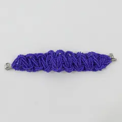Purple Braided Multi-Strand Seed Bead Bracelet 8.5"
