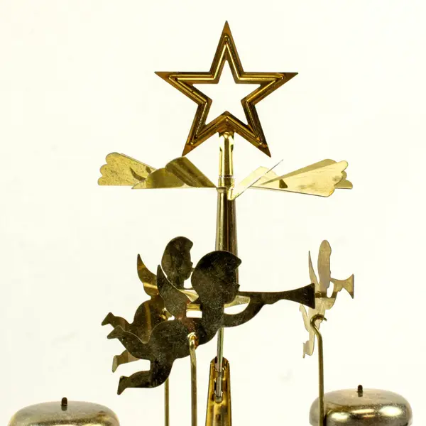 Vintage Star Chimes Engels Geläute Christmas Candle Carousel Brass Sweden Box