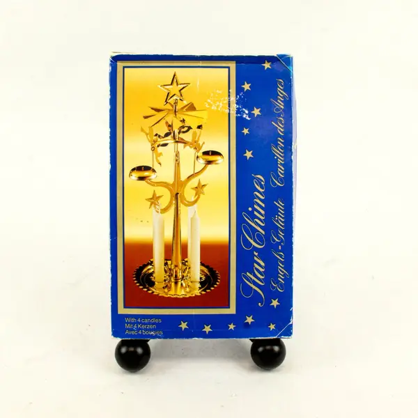 Vintage Star Chimes Engels Geläute Christmas Candle Carousel Brass Sweden Box