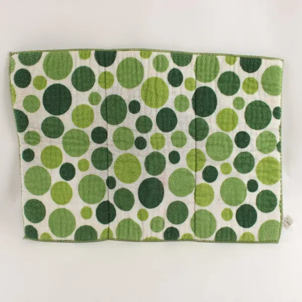 Green Polka Dot Reversible Drying Mat Kitchen Counter Dish Protector