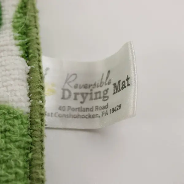 Green Polka Dot Reversible Drying Mat Kitchen Counter Dish Protector