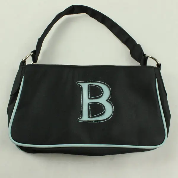 Y2K Unbranded Black & Blue "B" Handbag - 8.5"x5"x2"