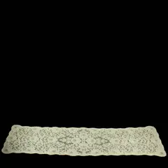 Ivory Floral Guipure Lace Botanical Motif Table Runner 56x15 Pre-Owned