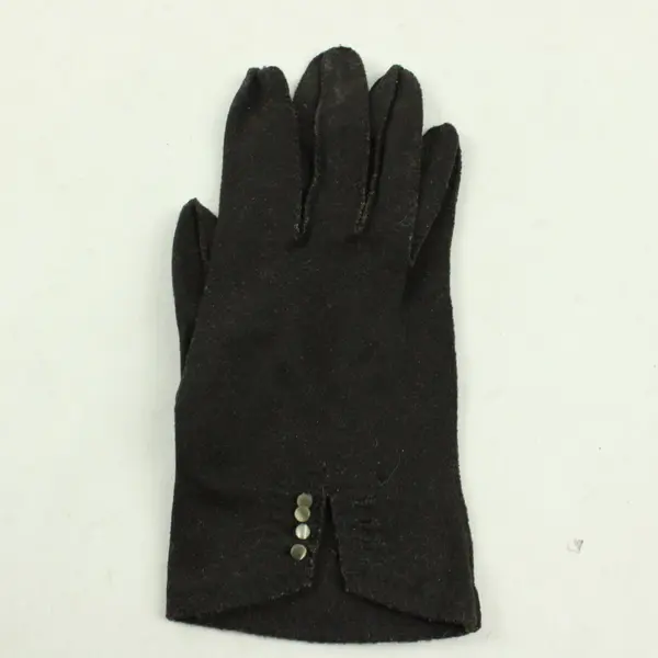 VTG 1940’s Black Cotton Stitched Edge Gloves 8” Long - No Size (Likely Small)