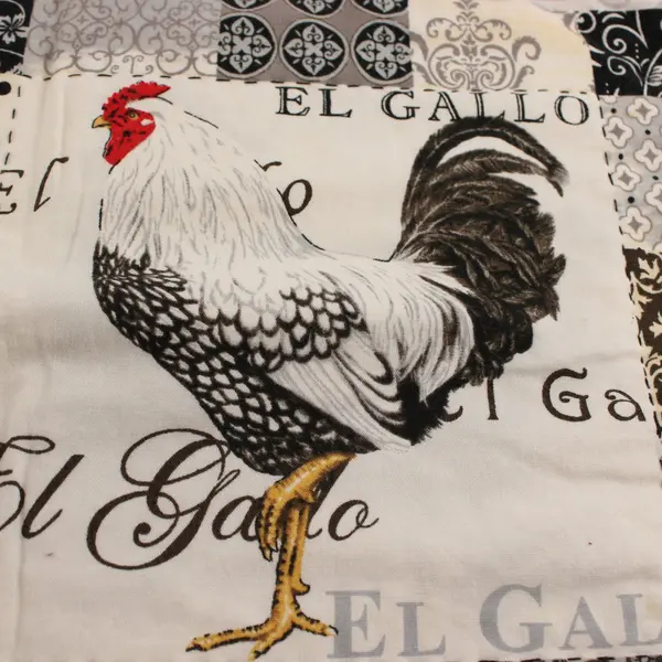 Handmade Patchwork El Gallo Rooster Table Runner Rustic Kitchen Decor 35x12.5
