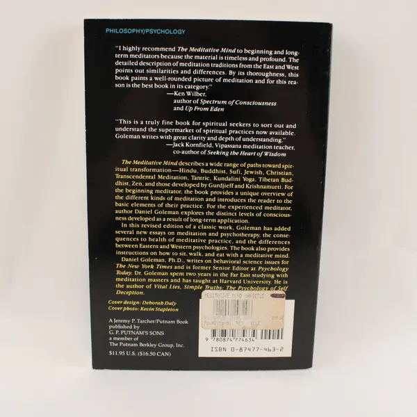 The Meditative Mind: Daniel Goleman 1988 Softcover Book