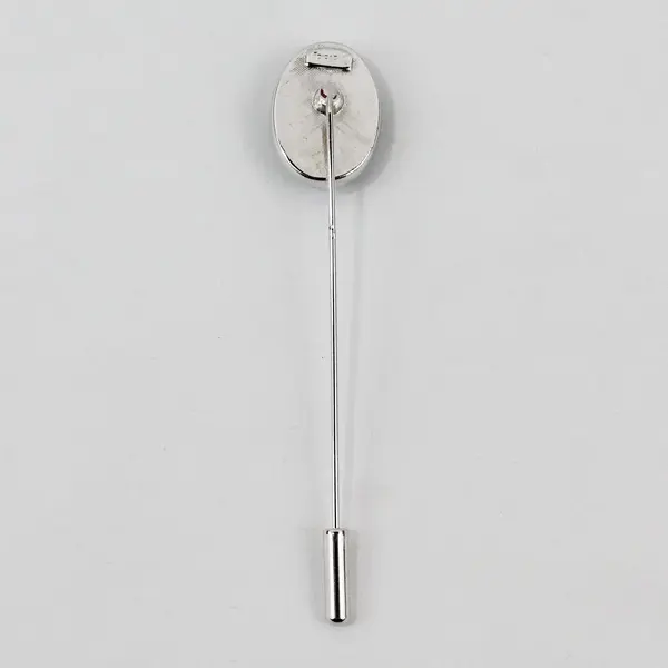 Vintage Trifari Blue and White Cameo Silver-Tone Stick Pin