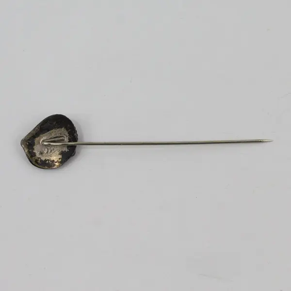 Vintage Tribal Feather Design Stick Pin Turquoise Accent Dark Oxidized Metal