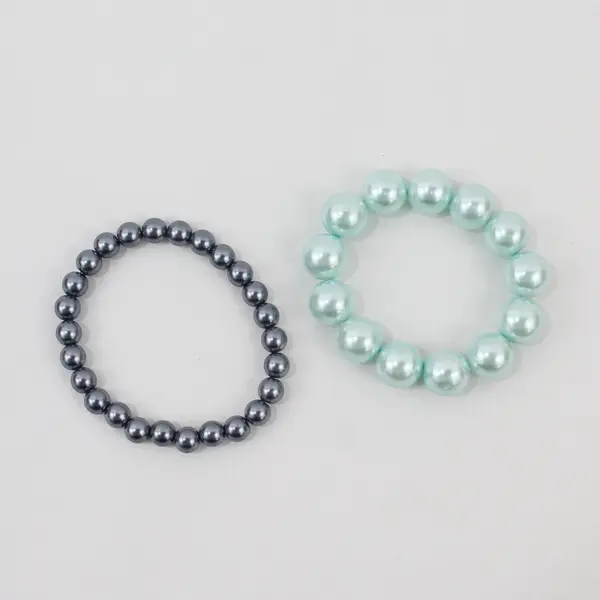 Lot of 6 Colorful Faux Pearl Stretchy Bracelets
