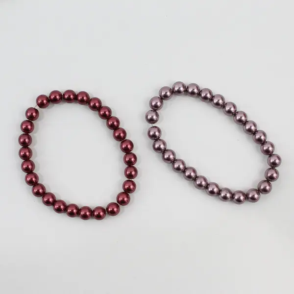 Lot of 6 Colorful Faux Pearl Stretchy Bracelets