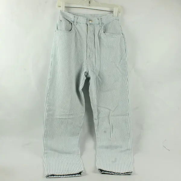 VTG Gitano Women's 9/10 Striped High Rise Tapered Leg Denim Jeans