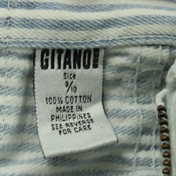 VTG Gitano Women's 9/10 Striped High Rise Tapered Leg Denim Jeans