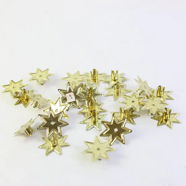 Lot of 25 Vintage Gold Tone 8 Point Star Christmas Tree Candle Holders