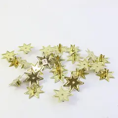 Lot of 25 Vintage Gold Tone 8 Point Star Christmas Tree Candle Holders