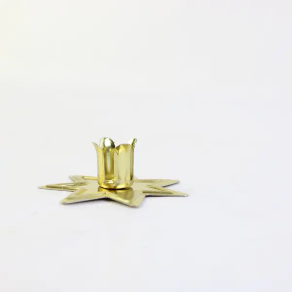 Lot of 25 Vintage Gold Tone 8 Point Star Christmas Tree Candle Holders