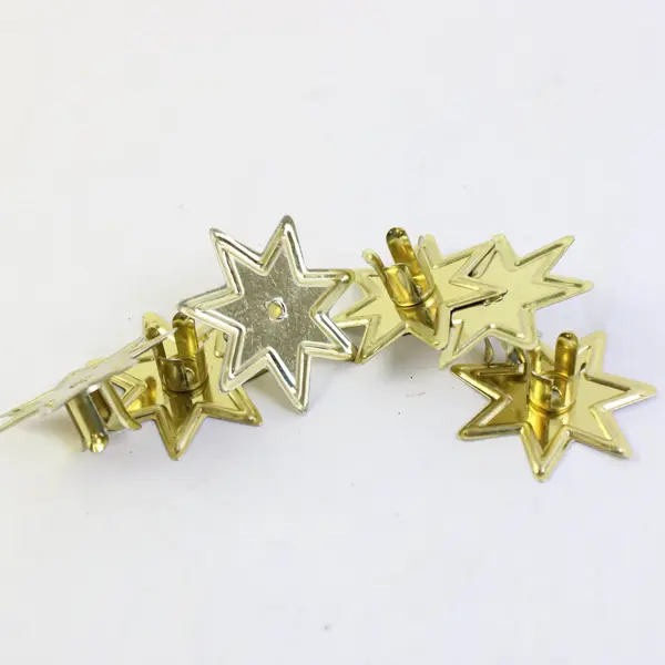 Lot of 25 Vintage Gold Tone 8 Point Star Christmas Tree Candle Holders
