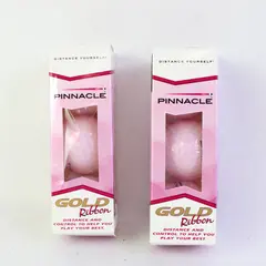 Lot of 2 Pinnacle Gold Ribbon Pink Golf Balls Breast Cancer Awareness 6 Balls