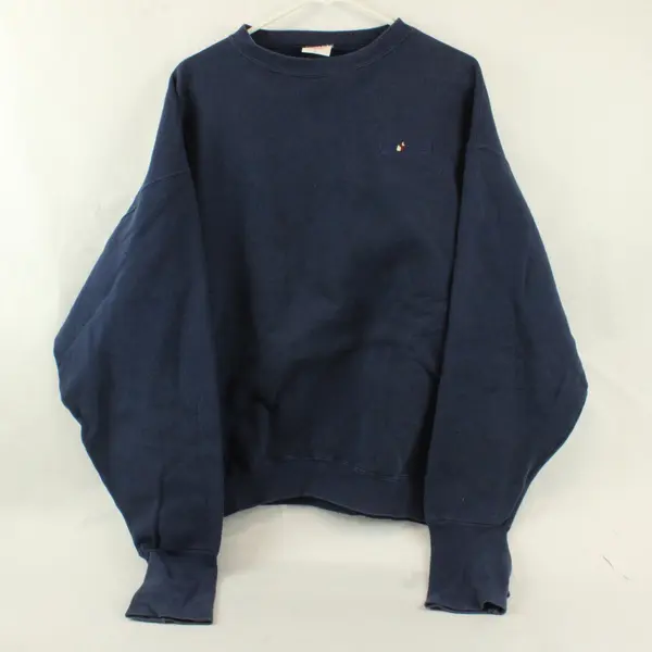 Vintage Handcuffs XL Navy Blue Cotton Blend Pullover Sweatshirt Thumb Slots
