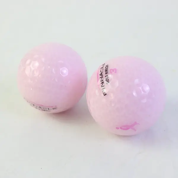 3 Pink Pinnacle Gold Ribbon Golf Balls Breast Cancer Awareness New