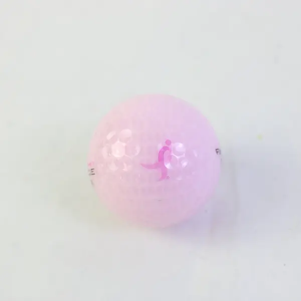 3 Pink Pinnacle Gold Ribbon Golf Balls Breast Cancer Awareness New