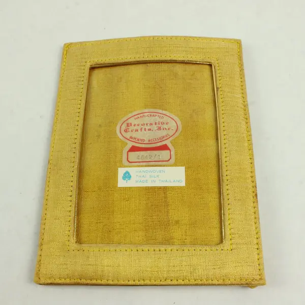 VTG Decorative Crafts Inc. Gold Handwoven Thai Silk Standing Picture Frame 3x4