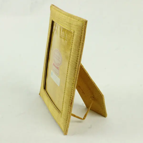 VTG Decorative Crafts Inc. Gold Handwoven Thai Silk Standing Picture Frame 3x4