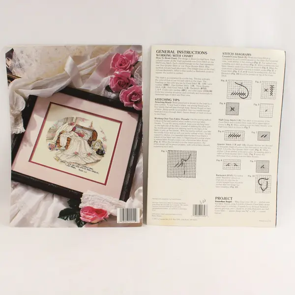 Lot of 2 Vintage Leisure Arts Cross-Stitch Pattern Leaflets 1993 & 1996