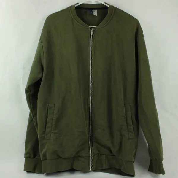 Divided by H&M Men's M Army Green Cotton Blend Full Zip Jacket