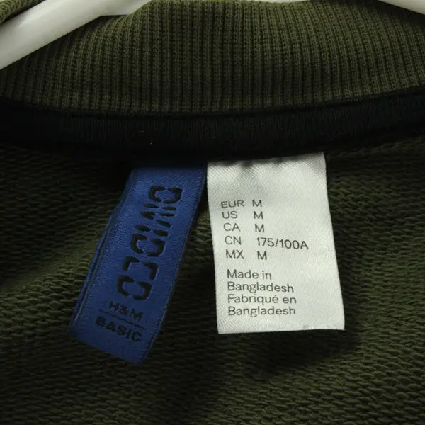 Divided by H&M Men's M Army Green Cotton Blend Full Zip Jacket