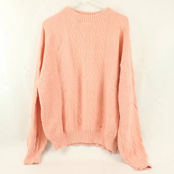 Vintage Cambridge Classics Mervyns Women's XL Pink Cable Knit Sweater