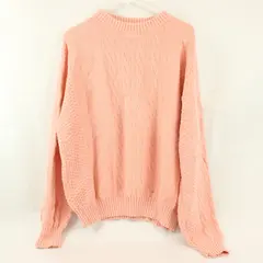 Vintage Cambridge Classics Mervyns Women's XL Pink Cable Knit Sweater