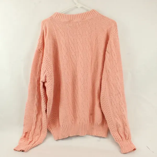 Vintage Cambridge Classics Mervyns Women's XL Pink Cable Knit Sweater
