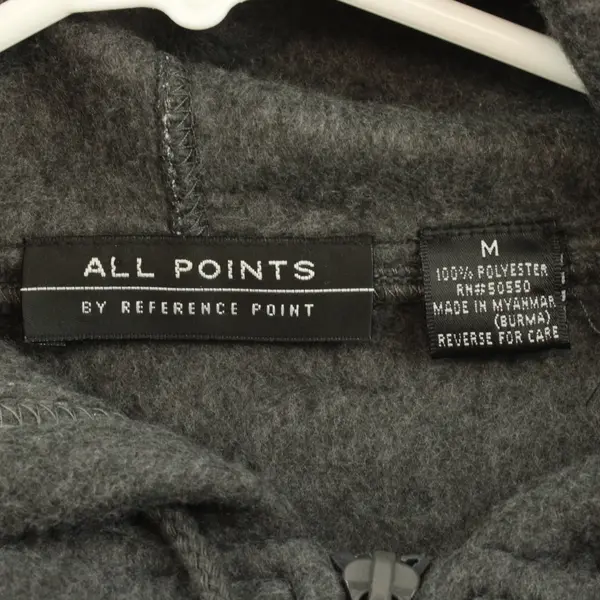 All Points Women Gray Fleece Full Zip Hoodie Size M