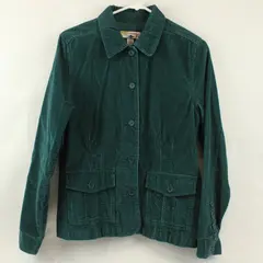 Vintage Caribbean Joe Women's M Teal Corduroy Button Up Long Sleeve 