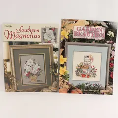 Leisure Arts Lot of 2 Garden Beauties Southern Magnolias 2803 3534