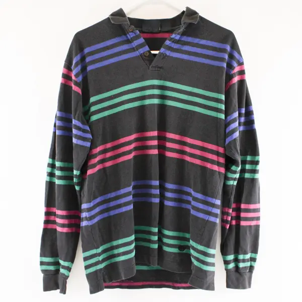Vintage 90s Dockers Mens Long Sleeve Collared Striped Shirt M Blue Green Pink