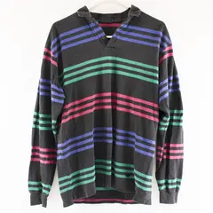 Vintage 90s Dockers Mens Long Sleeve Collared Striped Shirt M Blue Green Pink